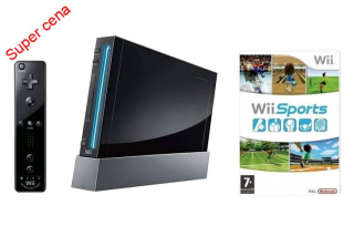 Nintendo wii konzola Black + hra Wii sports 